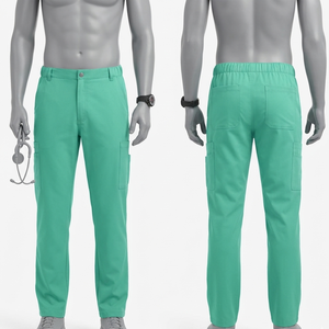 Pantalón de Trabajo Verde Menta para Hombre, 180 GSM, Tela Elástica de Polialgodón, Bolsillo Tipo Cargo, Bordado Personalizado, Logotipo Serigrafiado, Uniforme - Product Image 1