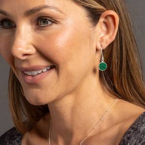 Green Natural White Labradorite Heat Treated Jade Drop <b>Earrings</b> Wholesale 925 Sterling Silver Peace Handmade Certified Trendy - Product Image 2