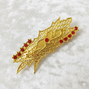 Peigne à cheveux MOLL JEWELLERS fait main, écologique, imperméable, élégant, en alliage, avec pampilles, fleurs et paillettes, 15 cm - Product Image 4