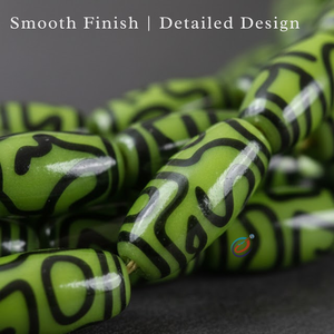 ลูกปัดรูปไข่ลายผสมสีเขียวหรูหรา |   แก้วแลมป์เวิร์คคุณภาพสูง เงางาม ขนาด 12-28 มม. สำหรับทำสร้อยคอและงานฝีมือ - Product Image 4