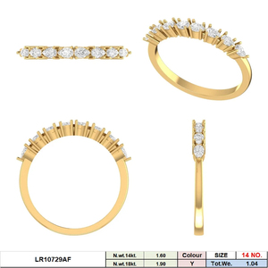 14K Solid Gold Pear Shape Lab Grown <b>Diamond</b> <b>Ring</b> Half Eternity Band F VVS VS CVD <b>Diamond</b> Prong Set Elegant Wedding <b>Ring</b> - Product Image 3