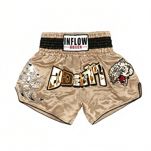 Pantalones Cortos de Boxeo Muay Thai Personalizados al por Mayor, Transpirables, de Secado Rápido, 100% Poliéster, Unisex, Ropa Deportiva Ligera para Kickboxing - Product Image 1