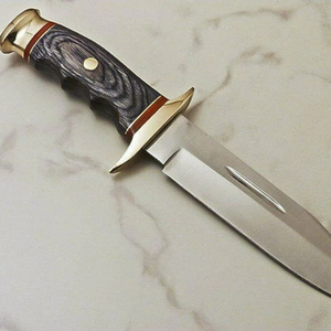 Nouvel Arrivage Couteau Bowie de Chasse et de Camping en Acier Damas Fait Main, Manche en Bois de Noyer, Entretoises en Laiton, OEM, Épaisseur de la Lame 0,35 mm - Product Image 2