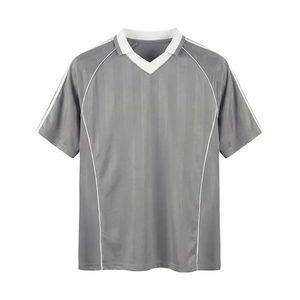 Custom Logo Football Jersey V-Neck Short Sleeve 100% <b>Polyester</b> Breathable Sportswear Manufacturer Bulk Supply - Product Image 4