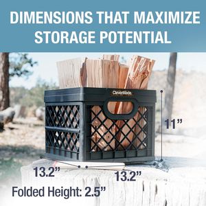 25L (6.6 Gal) <b>Collapsible</b> Milk Crate 50 lb Heavy Duty Plastic <b>Storage</b> Bins & <b>Boxes</b> File Rails 3 Pack Foldable Stackable Crate - Product Image 5