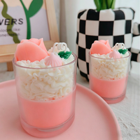 Bougie en cire de soja parfumée à la fraise et au chocolat, faite à la main, en pot, pour l'aromathérapie, cadeau d'Halloween et de Noël, série Desserts