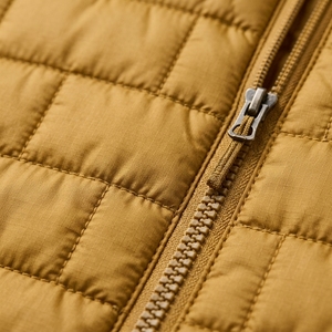 Custom Men's Mustard <b>Quilted</b> Jacket Stand Collar Zipper Closure Windproof Polyester <b>Wadding</b> Casual Autumn Coat - Product Image 5