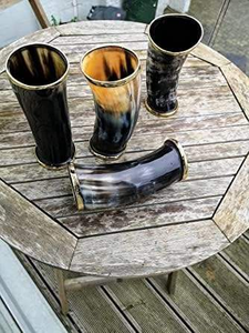 Vasos de chupito hechos a mano con cuerno de búfalo tallado, modernos y ecológicos, para agua y vino, de Perfect Enterprises - Product Image 2