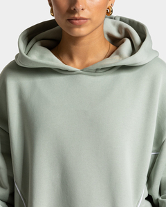 Sudadera con Capucha Extra Grande de Color Pistacho para Mujer, Diseño Personalizado OEM, Sudadera Informal de Algodón Premium con Forro Polar, Estilo Urbano - Product Image 3