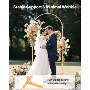 Estructura Estable, Soporte de Fondo de Arco de Metal Dorado de 6.6 x 3.3 Pies, Fácil de Montar, para Decoraciones de Bodas, Celebraciones Festivas y Ceremonias - Product Image 4