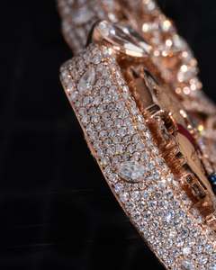 Bijoux Hip Hop personnalisés et tendance en Moissanite VVS, avec nom gravé, en Argent 925 plaqué or bicolore, certifiés unisexe - Product Image 3