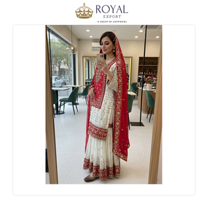 Fabricant indien de vêtements de créateurs vendant des ensembles sharara en faux georgette de la meilleure qualité avec broderies pour femmes, tenues de mariage. - Product Image 2