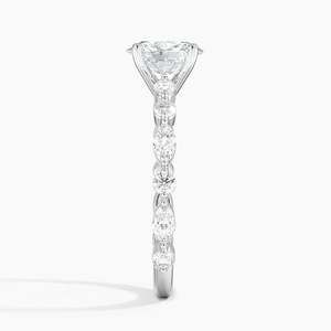 Bague BOJ 012 en argent 925 avec aquamarine taille ovale, diamant trois-quarts de carat, moissanite 2 carats couleur D VVS1 certifiée GRA - Product Image 3