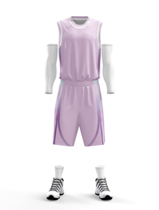 Tenue de basketball athlétique durable, maillot et short personnalisés avec logo d'équipe, respirants, pour les matchs de ligue - Product Image 5