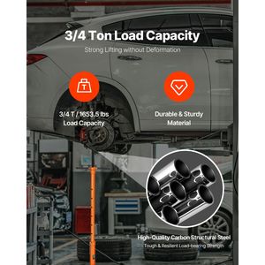 Supporto Sottoscocca con Maniglia Girevole da 3/4 Tonnellate, Sollevamento 75,4 Pollici, Cricchi per Auto con Cuscinetti da 38,4 Pollici - Product Image 3