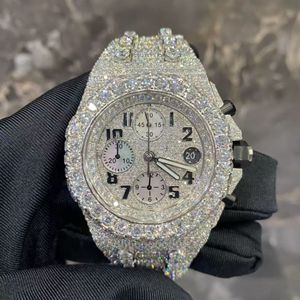 Montre de haute qualité personnalisée, sertie de diamants de laboratoire, en acier inoxydable, de la meilleure qualité, pour hommes - Product Image 6