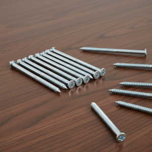 Tornillos para Madera PDC de Doble Rosca Métrica/Pulgada, Diámetro M6-M12, Cabeza Ranurada, Rosca Parcial, Clase 4.8 6.8, Acero al Carbono Zincado DIN - Product Image 1