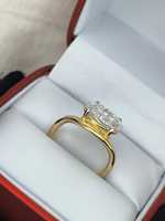 Bague personnalisée en diamant de laboratoire taille ovale, or massif 14 carats, certifiée IGI, couleur D blanche, diamant E Mantra, unisexe, anniversaire, 3 grammes