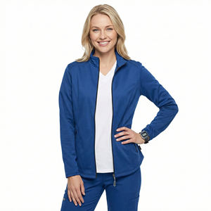 Chaqueta Médica OEM de Alta Calidad para Mujer, con Cremallera Completa, Elástica, de Alto Rendimiento, con Logotipo Personalizado, Venta al por Mayor, Suministros de Enfermería - Product Image 1