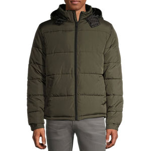 Custom Printed Hooded Breathable Windproof Puffer <b>Jacket</b> for Men New Arrival Lightweight <b>Canvas</b> Fabric Casual Outdoor <b>Jacket</b> - Product Image 1