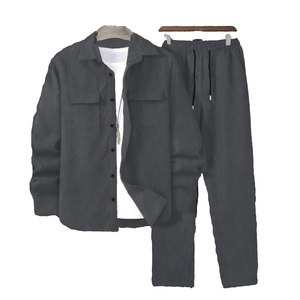 Ensemble survêtement unisexe en molleton 100 % coton, coupe oversize, avec logo 3D, fermeture éclair intégrale, poids moyen, pour l'hiver - Product Image 4