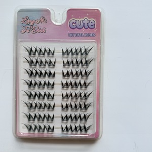 Pestañas Postizas Reutilizables Semimanuales de 8 Filas, de Fibra Sintética Autoadhesivas, con Efecto Cola de Zorro, Raíz Fina Ascendente, Naturales y Suaves - Product Image 1