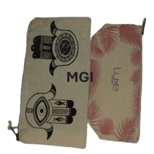 Custom Logo Printed MGI Fashion Recycled Natural Cotton Canvas Gift <b>Bag</b> Gold Zipper Eco-Friendly Cosmetics <b>Makeup</b> Zip Pouch - Product Image 4