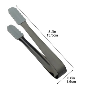 Pince à glace minimaliste en métal, finition noire mouchetée, outil de bar réutilisable, accessoire pour cocktail de 11 cm - Product Image 3