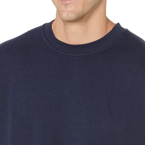 <b>Men's</b> <b>Navy</b> <b>Blue</b> Long Sleeve Knitted Cotton Casual V-Neck Solid <b>Shirt</b> Autumn Wear Custom Logo Printing Basics Cotton Blended <b>Men</b> - Product Image 4