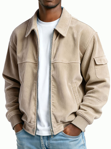 Blouson Bomber Homme Tendance Hiver en Polyester avec Broderie Frontale – Style Urbain Décontracté et Zippé – Nouvelle Collection Vente Flash Transfrontalière - Product Image 2