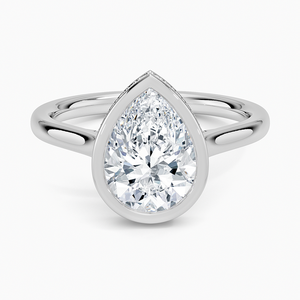 Bague BOJ 024 en argent 925 avec diamant taille poire et halo caché Luna, 2 carats, couleur D, VVS1, Moissanite certifiée GRA, prix bas, en promotion - Product Image 1