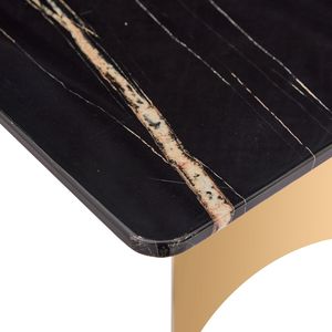 Piano del Tavolo in Vetro Temperato con Venature di Marmo Nero 71'' X 39.4'' con Adesivo Dorato, Solo Piano di Ricambio per Tavolo da Pranzo - Product Image 2