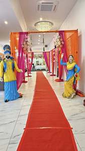 Escenario de Boda con Temática de la Cultura Punjabi Tradicional, Estatuas de Fibra de Vidrio Personalizadas, Irrompibles, Ligeras, de Tamaño Real, Decoración Desmontable - Product Image 4