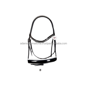 Brida de cuero de alta calidad para caballos, disponible en todas las tallas con banda ostentosa de cristal para cejas, fabricante al por mayor - Product Image 3