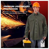 Chemises de soudage résistantes au feu FR 100% coton bicolore noir fluorescent triple couture certifiées CE séchage rapide imprimées UV