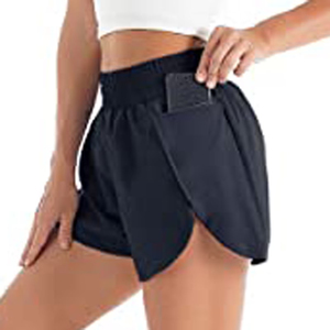 Ropa Deportiva, Prendas Deportivas, Pantalones Cortos de Gimnasio para Mujer, Cintura Alta, para Correr, Deportes al Aire Libre, Corte Holgado - Product Image 2