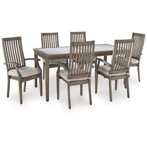 Ensemble de table à manger en bois moderne et robuste ARDENA avec chaises de jardin confortables pour une utilisation en extérieur dans une ferme, un hôpital et une villa - Product Image 1