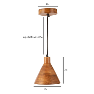 Creative Wood Nordic Style Walnut <b>Chandeliers</b> Pendant <b>Lights</b> For <b>Bedroom</b> Kitchenware Decorative Interior Pendant Wood Pendant - Product Image 2
