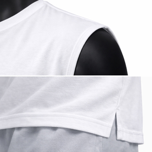 2026 Débardeurs sans manches OEM personnalisés Streetwear, T-shirts sportifs à bords bruts, coupe courte et carrée, col rond, décontractés, unis - Product Image 3