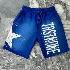 Pantalones Cortos Deportivos para Hombre con Estampado Personalizado, Precio al por Mayor, Estilo Vintage, Efecto Desgastado por el Sol - Product Image 5