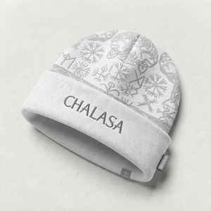 CHALASA SPORTS Unisex Classic Solid 100% <b>Wool</b> Embroidery Knit <b>Beanie</b> Warm Turn Brim Fall Winter Outdoor Party Hat OEM Wholesale - Product Image 3