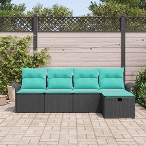 Ensemble de canapé de jardin en polyrotin 5 pièces avec coussins de rangement, collection de meubles de jardin - Product Image 3