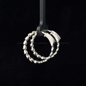 Pendientes de Aro con Diamantes de Moissanita Redondos de 0.40 CTW, Plata 925, Aros Clásicos con Diamantes, Joyería Minimalista para Uso Diario, Regalo de Aniversario - Product Image 3