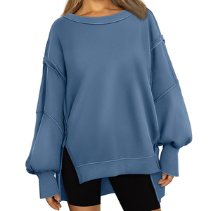 Vêtements de détente doux pour femmes, pull confortable à porter au quotidien, tenue décontractée ample, style décontracté, manches longues, usage quotidien, design simple - Product Image 2