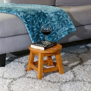 Carved Floral Wooden <b>Step</b> <b>Stool</b> Natural Design for <b>Stools</b> & Ottomans - Product Image 5