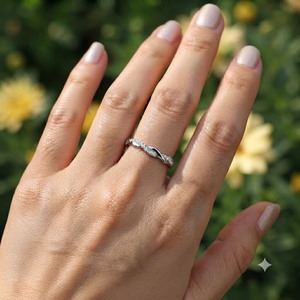 Anillo de Boda de Diamantes Infinitos Trenzados, Oro de 10K, 14K, 18K, Anillo de Diamantes Pavé para Mujer, Fabricante de Joyería Fina Personalizada - Product Image 6