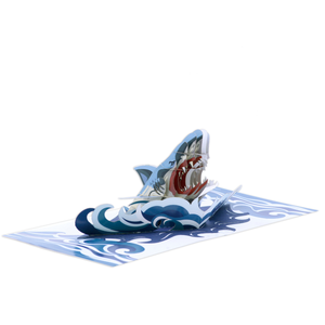 Wholesale 3D Pop Up <b>Card</b> Shark With Ocean Waves Design Luxury <b>Card</b> For Greetings Custom Handmade Greeting <b>Card</b> With Offset Print - Product Image 4