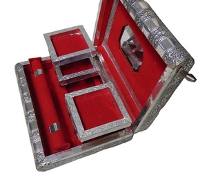 Handcrafted Meenakari Metal Jewelry <b>Box</b> with Ring Organizer Decorative <b>Storage</b> Case with Velvet Interior Gift <b>Box</b> - Product Image 1