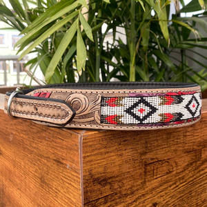 2024 Popular Luxury Designer Custom Hand Tooled Leather Dog Collar Personalized Manufacturer Genuine Cow Leather Pet Dog Collar - Product Image 3