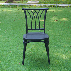 Silla de Comedor Apilable TM23 con Respaldo de Mimbre Elegante |   Silla de Bistró de Polipropileno Estética para Restaurante al Aire Libre de Estilo Contemporáneo - Product Image 5